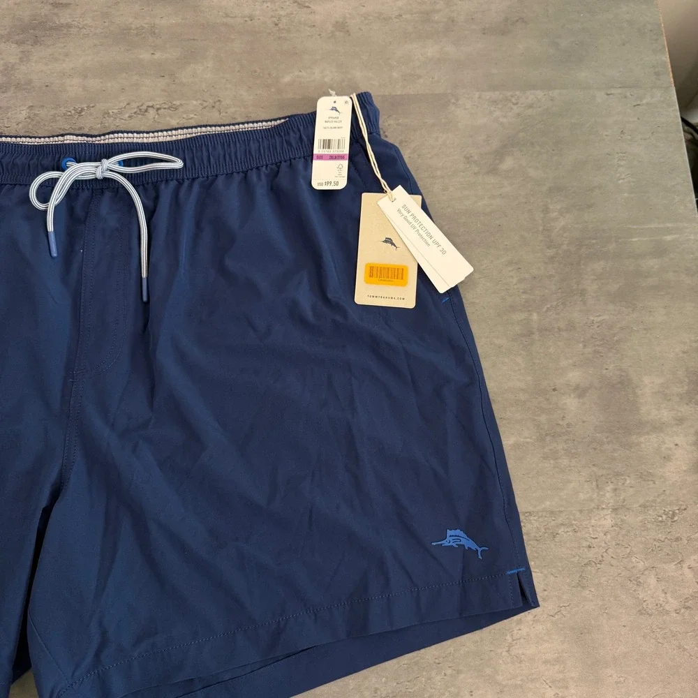 Tommy Bahama Naples Valley Swim Trunks Mens 2XLB Navy Blue UPF 30 Recycled Short